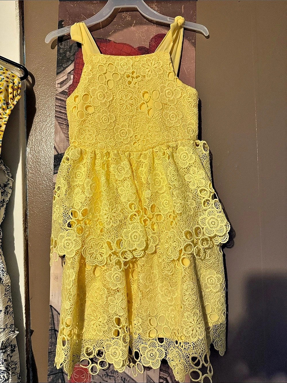 Kensie Girl Girls Lace Dress Yellow Size 6 Like New